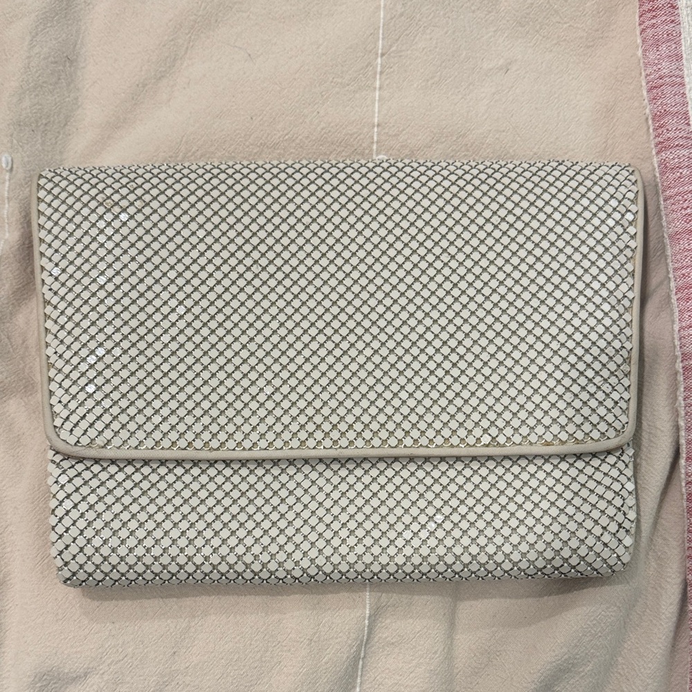 Whiting and Davis White Clutch Bag